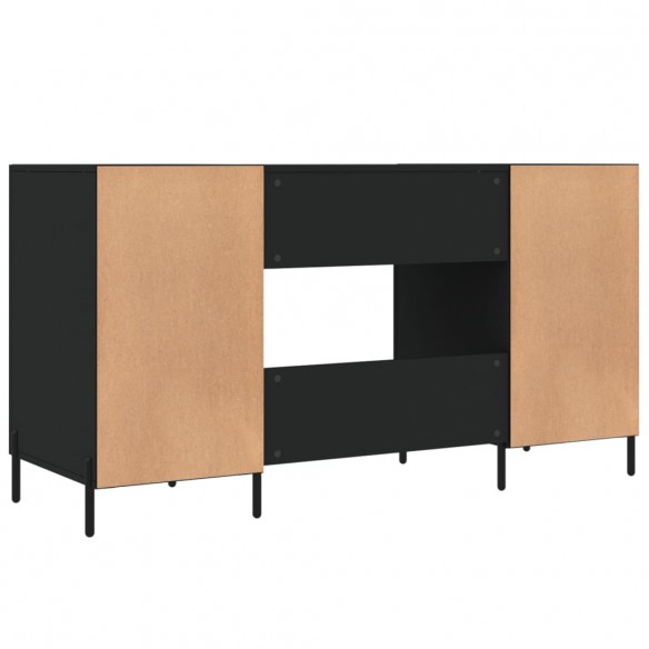 Bureau noir 140x50x75 cm bois d'ingénierie