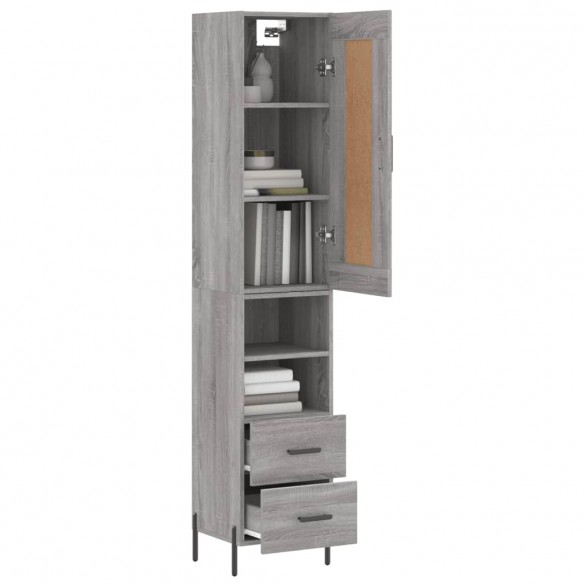 Buffet haut Sonoma gris 34,5x34x180 cm Bois d'ingénierie