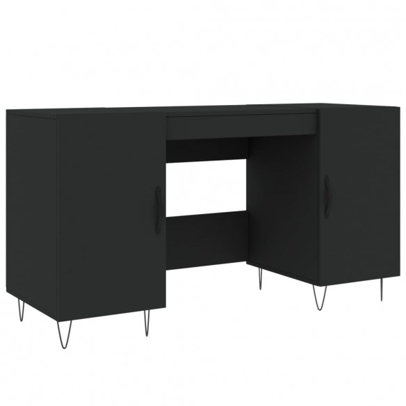 Bureau noir 140x50x75 cm bois d'ingénierie