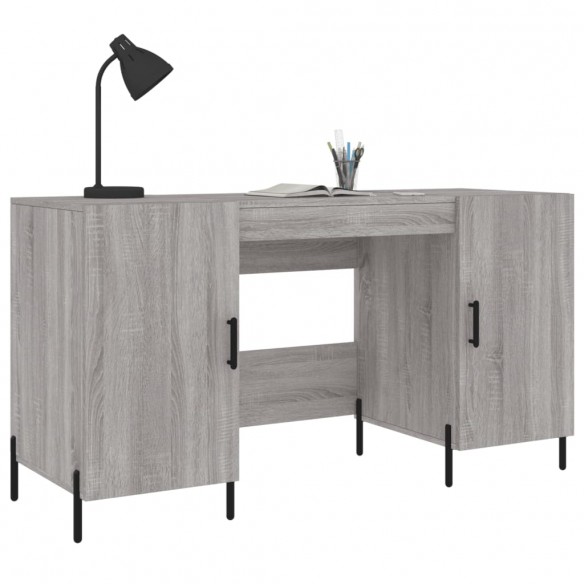 Bureau sonoma gris 140x50x75 cm bois d'ingénierie