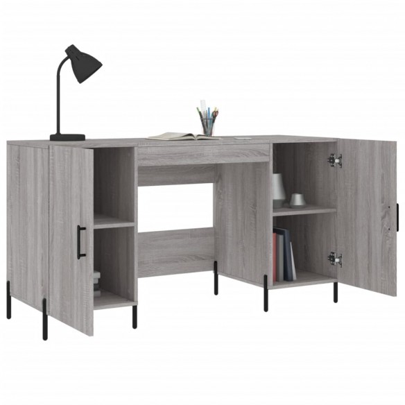 Bureau sonoma gris 140x50x75 cm bois d'ingénierie