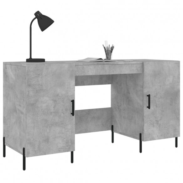 Bureau gris béton 140x50x75 cm bois d'ingénierie