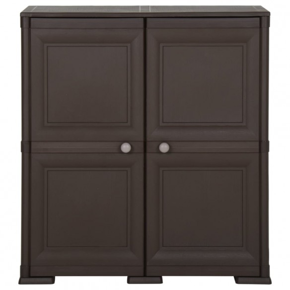 Armoire en plastique 79x43x85,5 cm Design de bois Marron