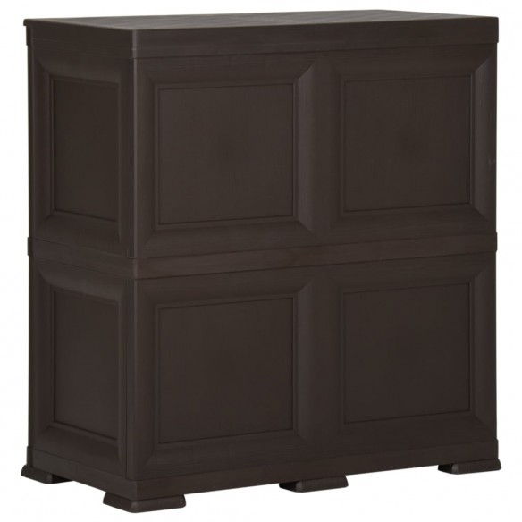 Armoire en plastique 79x43x85,5 cm Design de bois Marron