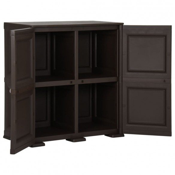 Armoire en plastique 79x43x85,5 cm Design de bois Marron