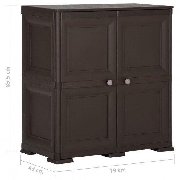 Armoire en plastique 79x43x85,5 cm Design de bois Marron