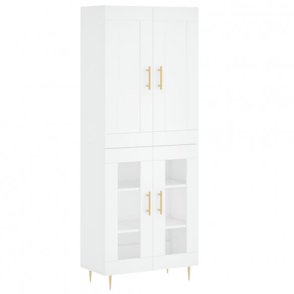 Buffet haut Blanc 69,5x34x180 cm Bois d'ingénierie