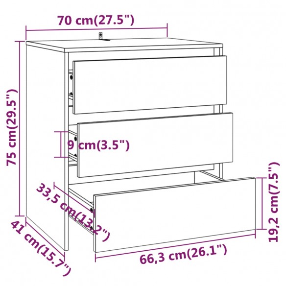 Buffets 3 pcs Blanc brillant Bois d'ingénierie