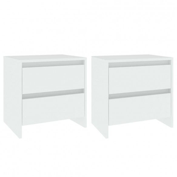 Tables de chevet 2 pcs Blanc 45x34,5x44,5 cm Aggloméré