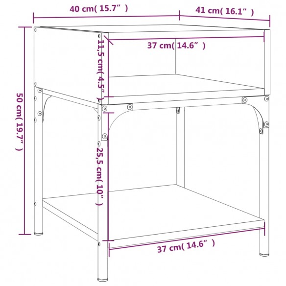 Tables de chevet 2 pcs chêne fumé 40x41x50 cm bois d’ingénierie