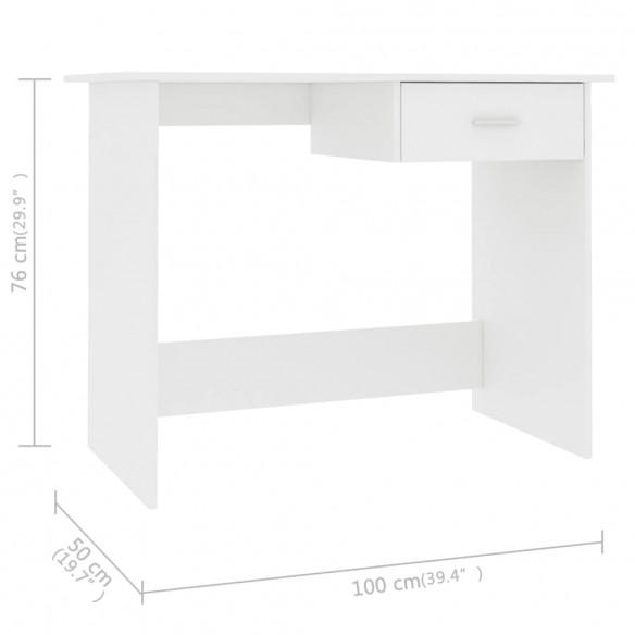 Bureau Blanc 100 x 50 x 76 cm Bois d'ingénierie