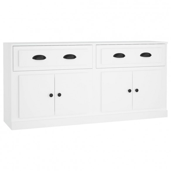 Buffets 2 pcs blanc bois d'ingénierie