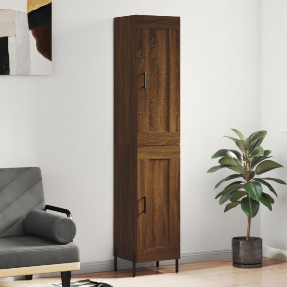 Buffet haut Chêne marron 34,5x34x180 cm Bois d'ingénierie