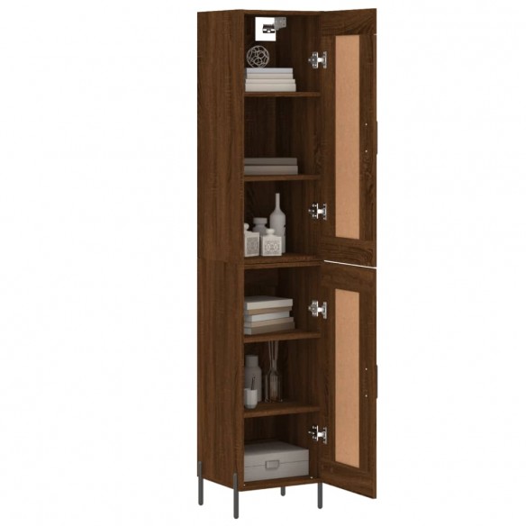 Buffet haut Chêne marron 34,5x34x180 cm Bois d'ingénierie