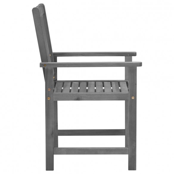 Chaises de jardin avec coussins 4 pcs Gris Bois d'acacia massif