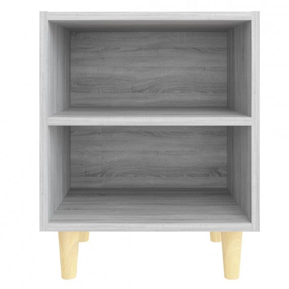 Tables de chevet pieds en bois 2 pcs Sonoma gris 40x30x50 cm