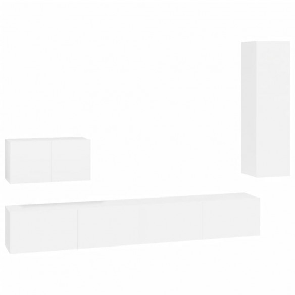 Ensemble de meubles TV 4 pcs Blanc Bois d'ingénierie