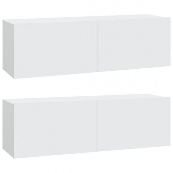 Ensemble de meubles TV 3 pcs Blanc Bois d'ingénierie