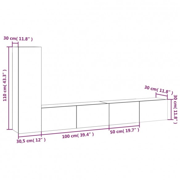 Ensemble de meubles TV 3 pcs Blanc Bois d'ingénierie