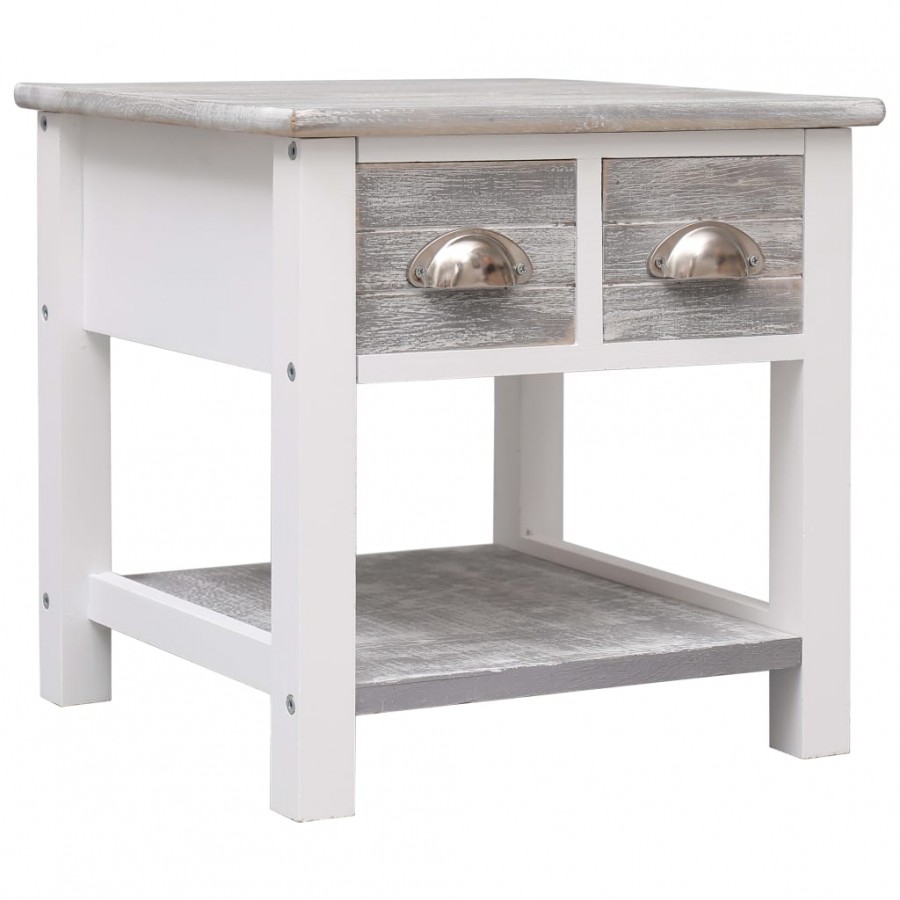 Table d'appoint Gris 40x40x40 cm Bois de Paulownia