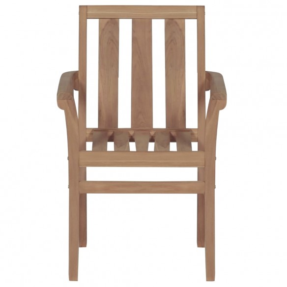 Chaises de jardin 2 pcs avec coussins bleu Bois de teck massif