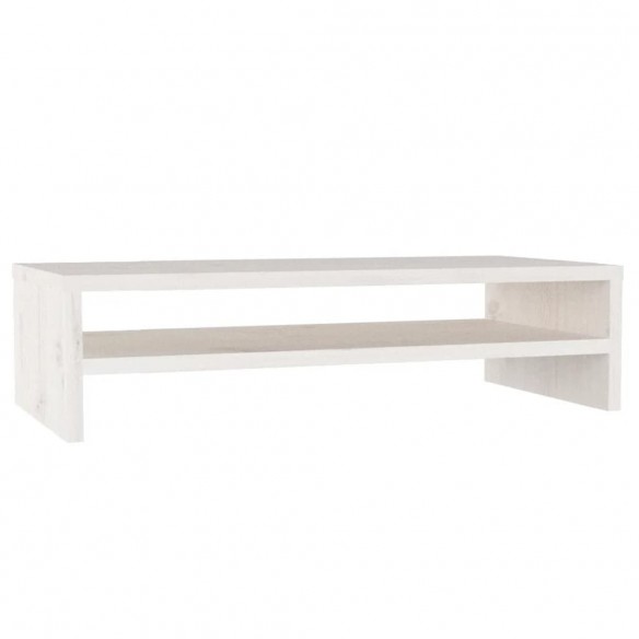 Support de moniteur Blanc 50x24x13 cm Bois de pin solide