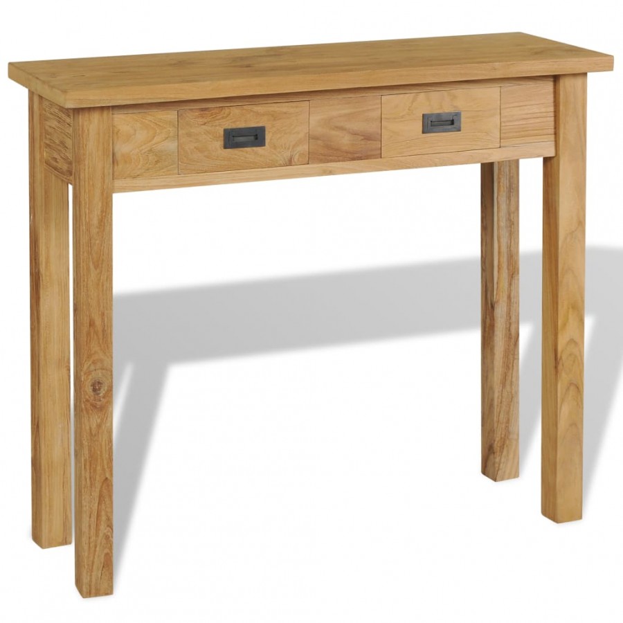 Table console teck massif 90x30x80 cm