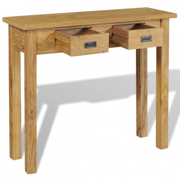 Table console teck massif 90x30x80 cm