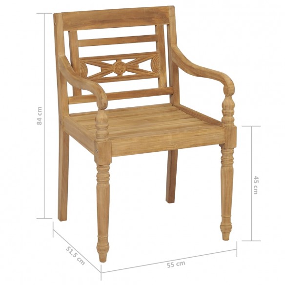 Chaises Batavia 8 pcs Bois de teck solide