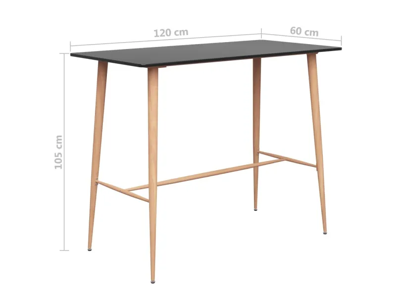 Table de bar Noir 120x60x105 cm