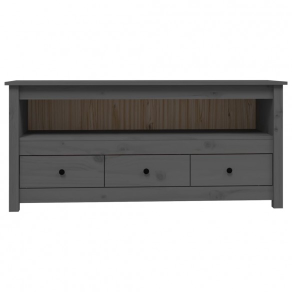 Meuble TV Gris 114x35x52 cm Bois de pin massif