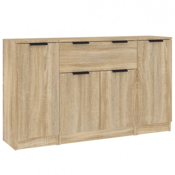 Buffets 3 pcs Chêne sonoma Bois d'ingénierie