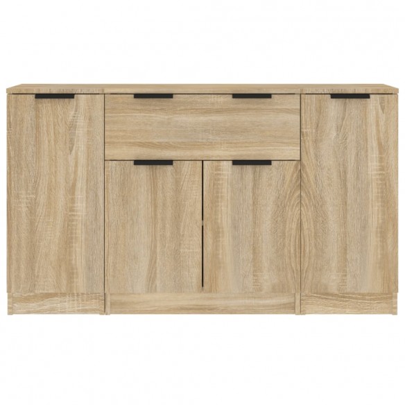 Buffets 3 pcs Chêne sonoma Bois d'ingénierie