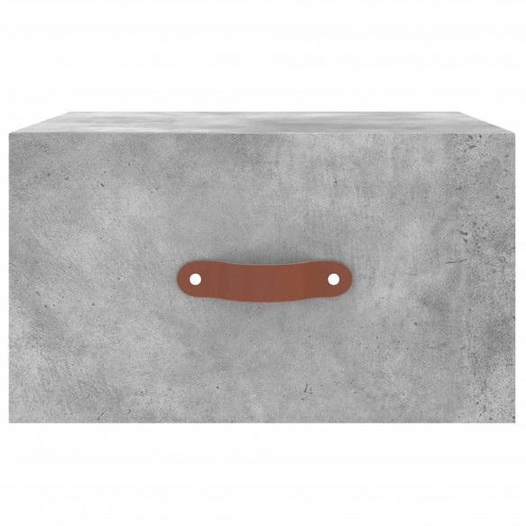 Table de chevet murale gris béton 35x35x20 cm