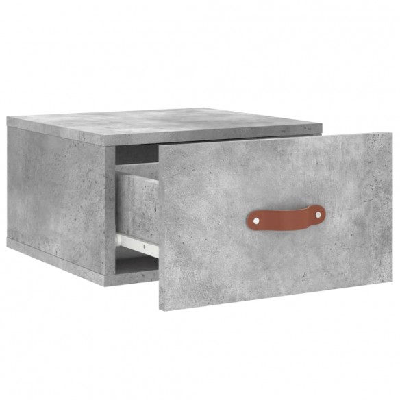 Table de chevet murale gris béton 35x35x20 cm