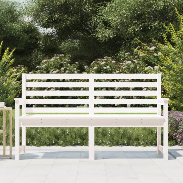 Banc de jardin blanc 159,5x48x91,5 cm bois massif de pin