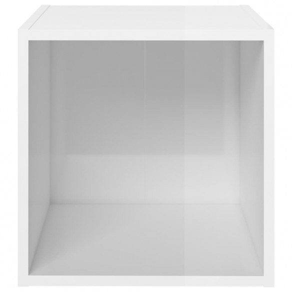 Meubles TV 2 pcs Blanc brillant 37x35x37 cm Aggloméré