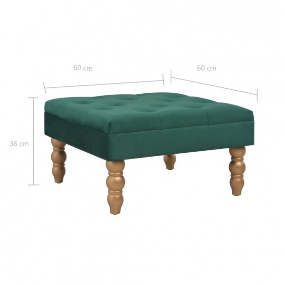 Tabouret Vert foncé 60x60x36 cm Velours