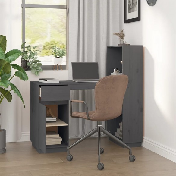 Bureau Gris 110x53x117 cm Bois massif de pin