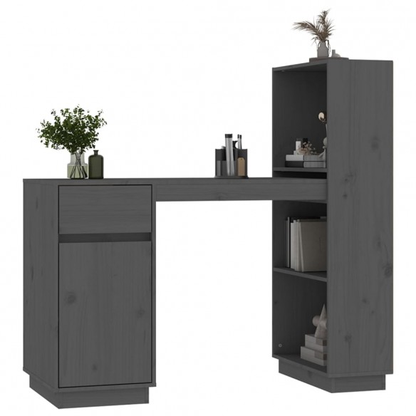 Bureau Gris 110x53x117 cm Bois massif de pin