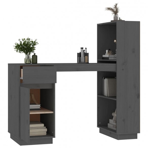 Bureau Gris 110x53x117 cm Bois massif de pin