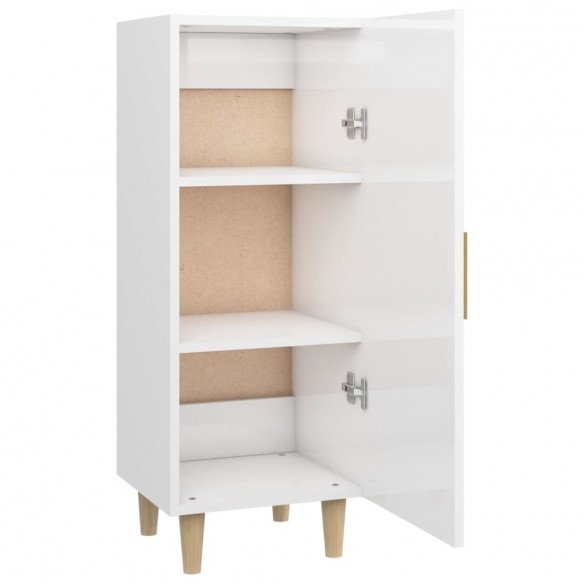 Buffet Blanc brillant 34,5x34x90 cm Bois d'ingénierie