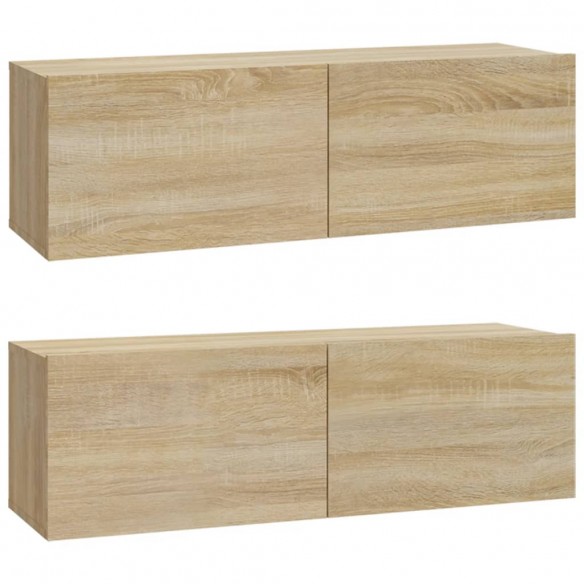 Meubles TV 2 pcs Chêne Sonoma 100x30x30 cm Bois d'ingénierie