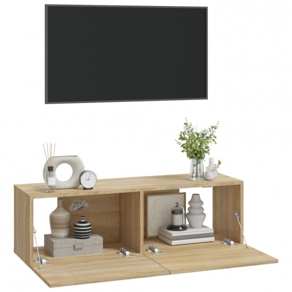 Meubles TV 2 pcs Chêne Sonoma 100x30x30 cm Bois d'ingénierie