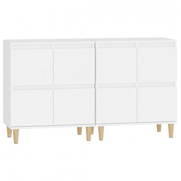 Buffets 2 pcs blanc 60x35x70 cm bois d'ingénierie