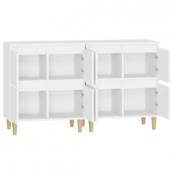 Buffets 2 pcs blanc 60x35x70 cm bois d'ingénierie