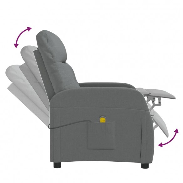 Fauteuil de massage Gris foncé Tissu