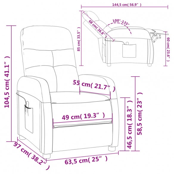 Fauteuil de massage Gris foncé Tissu