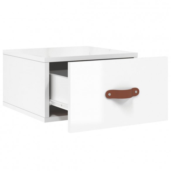 Tables de chevet murales 2 pcs blanc brillant 35x35x20 cm