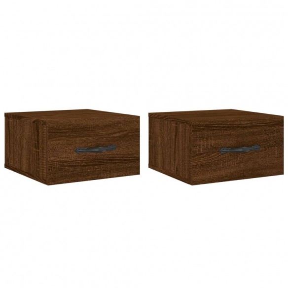 Tables de chevet murales 2 pcs chêne marron 35x35x20 cm